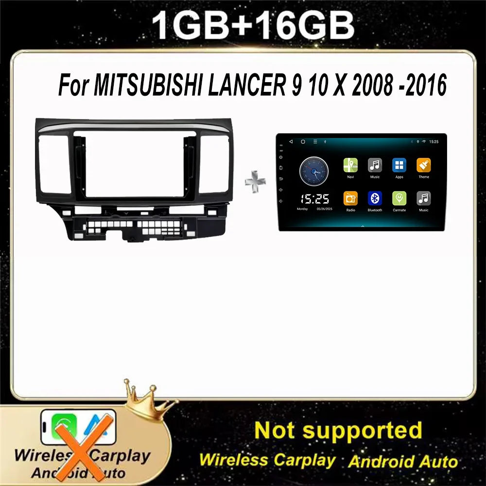 Android Car Stereo for Mitsubishi Lancer 9, 10 & X (2008–2016) — CarPlay, GPS, DSP, 4G+WiFi, 2-DIN