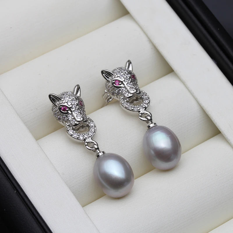 Freshwater Pearl Earrings – 925 Silver Drop Studs, Gift Boxed