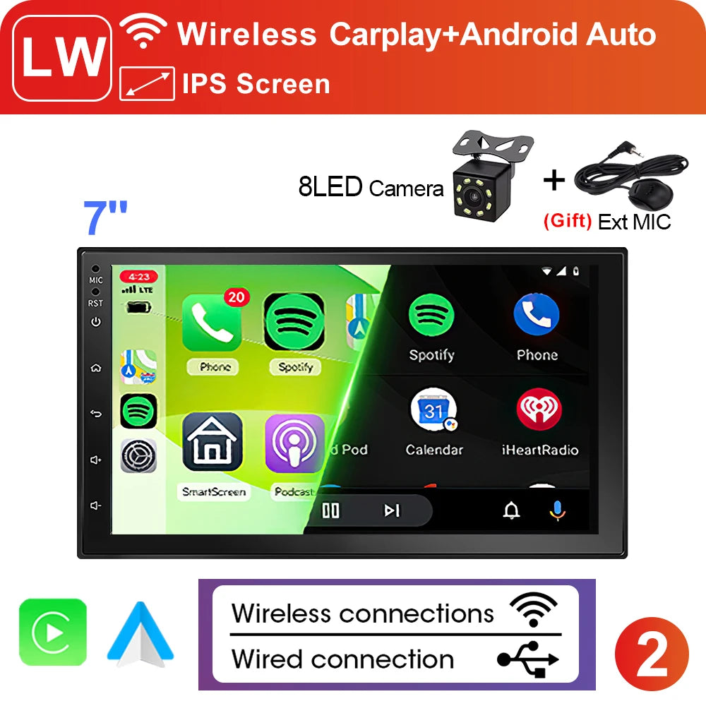 XIMA Universa 7inch Linux System Car Radio Stereo Wireless CarPlay Android auto multimedia MP5 Video 2din Universal Car HeadUnit