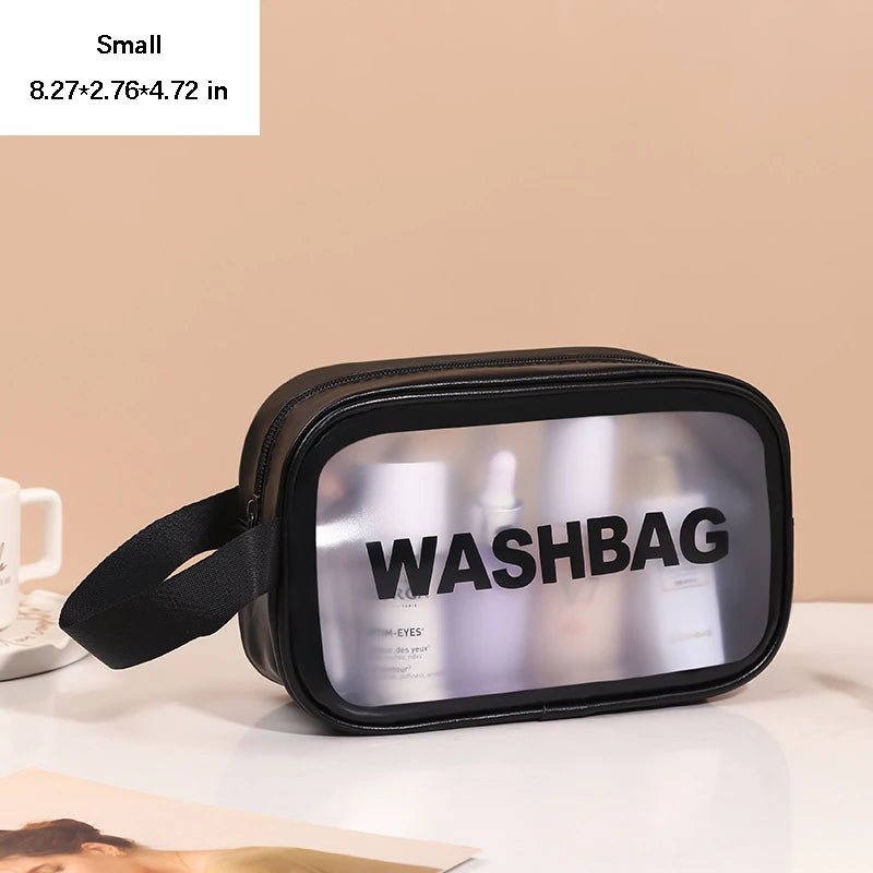 Portable Toiletry Bags with Handle, Translucent Waterproof travel Make up Bags for Women, Large Capacity Travel Cosmetic Bags