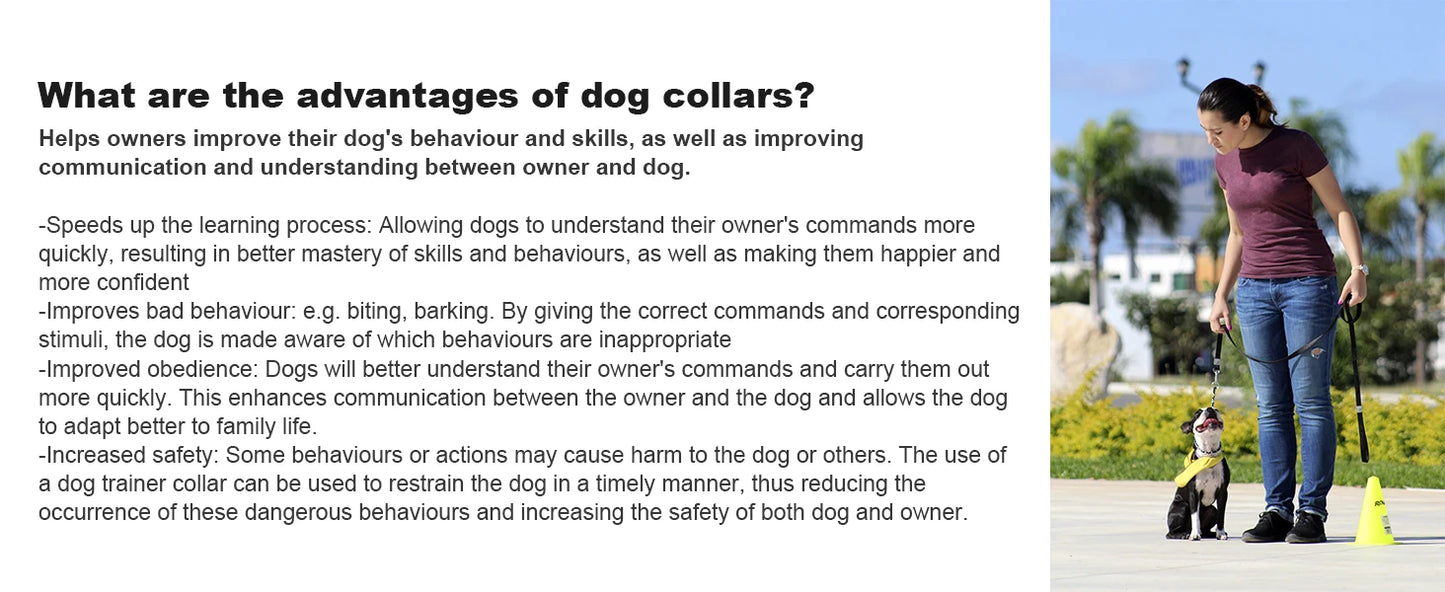 Dog Shock Collar- [New Edition]Dog Training Collar for Large Medium Small Dogs IPX7 Waterproof Rechargeable E Collar with Beep,