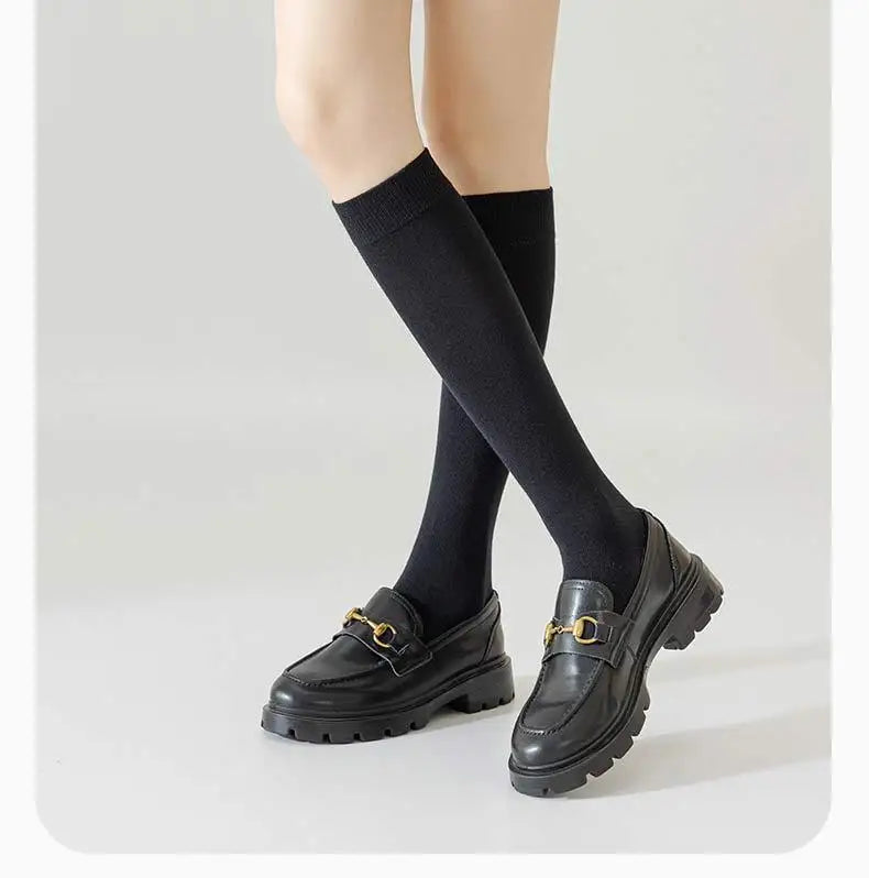 Women's Thick Knee High Socks, Black and White