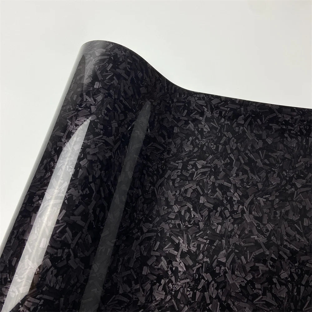 Glossy Black Forged Carbon Vinyl Wrap Auto Motorcycle Self-Adhesive Sticker Forged Carbon Car Body Film Tuning Wrapping Foil