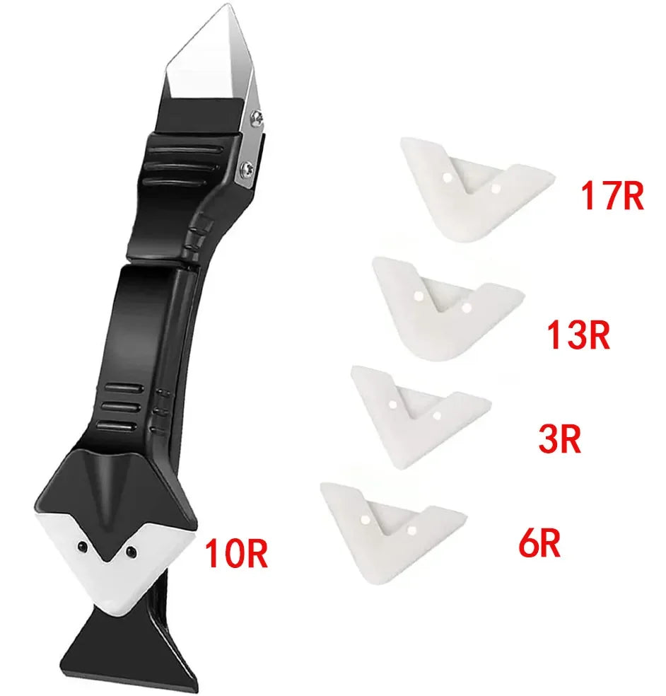 5 in 1 Silicone Spatula Window Cleaning Tool Sealant Smooth Remover Squeegee Caulk Organizer Silicon Scraper Smooth Grout Kit