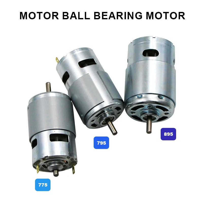 775 795 895 High Torque High Power DC Motor 12V 24V Double Ball Bearing High Speed Motor Power Tools