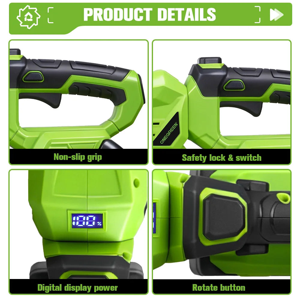 ONEGREEN Cordless Hedge Trimmer – Brushless Garden Pruning Tool Compatible with Makita Battery (Battery Not Included)