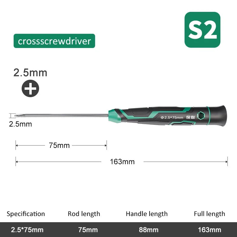 Precision Magnetic Screwdriver Anti-Slip Handle Phillips/Slotted Type Mini Screw Driver Installation and Disassembly Repair Tool