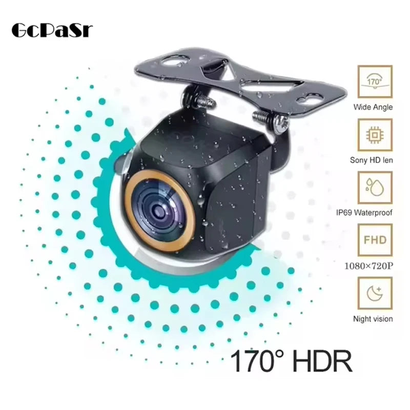 AHD 1080P Car Rear-View Backup Camera (200° Fisheye, Night Vision)