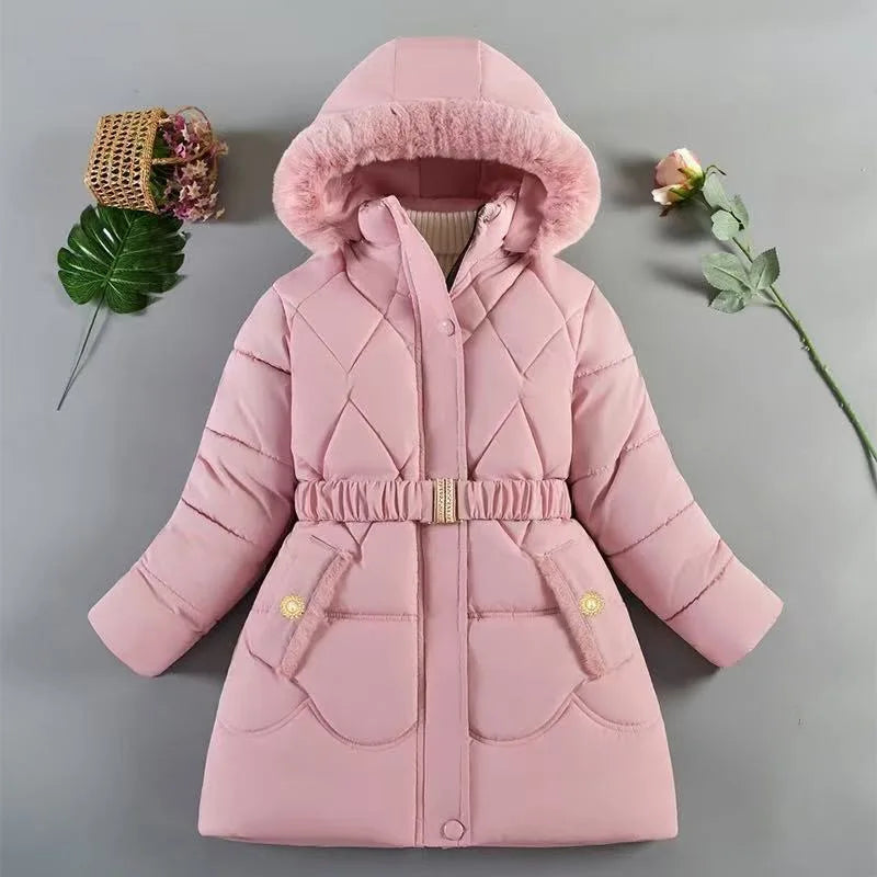 Girls' Hooded Winter Coat with Belt - Plush Lined Heavy Jacket - photo 28