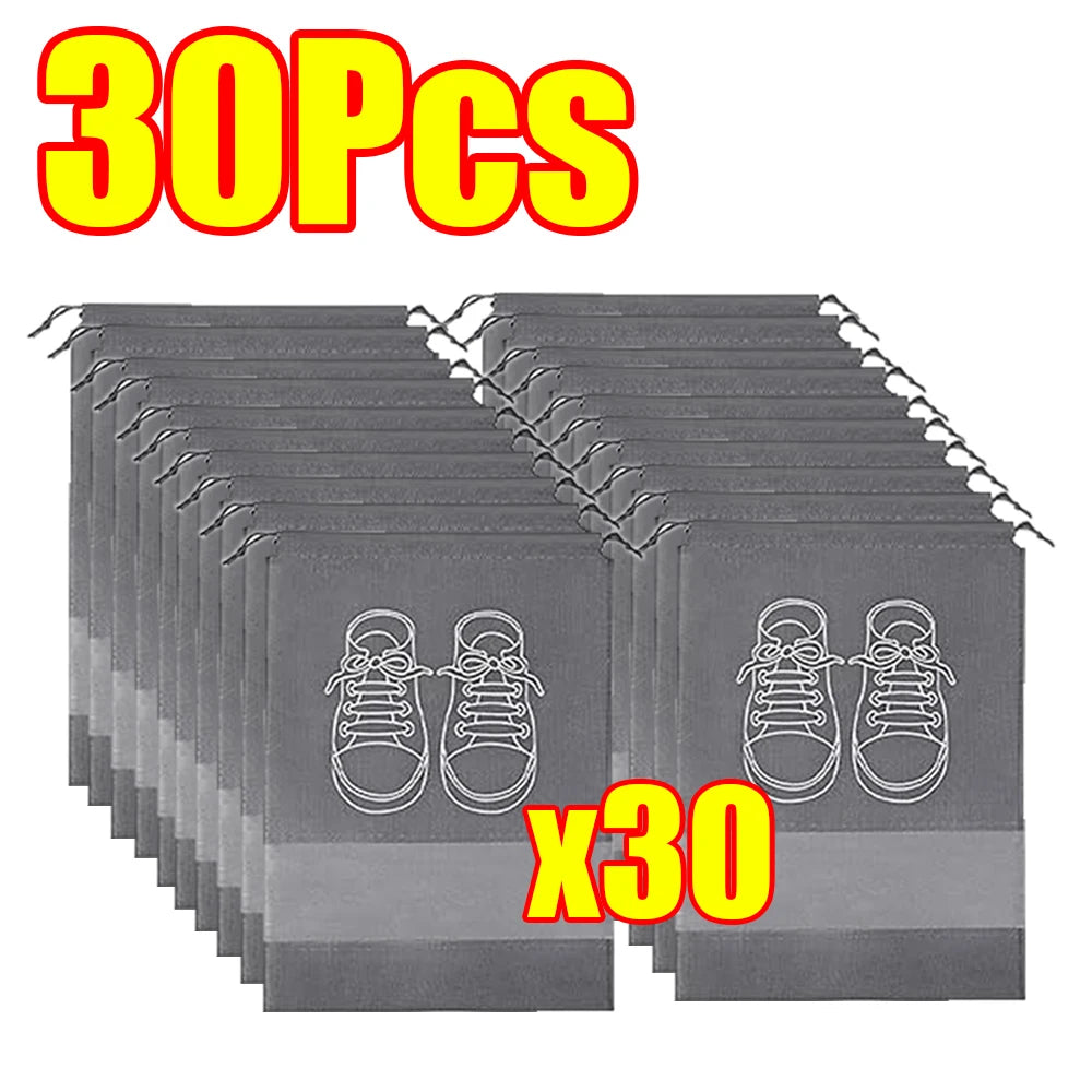 1-50Pcs Shoes Storage Organizer Bags Non Woven Travel Portable Bag Clear Protective Travel Bags for Footwear Waterproof Shoe Bag