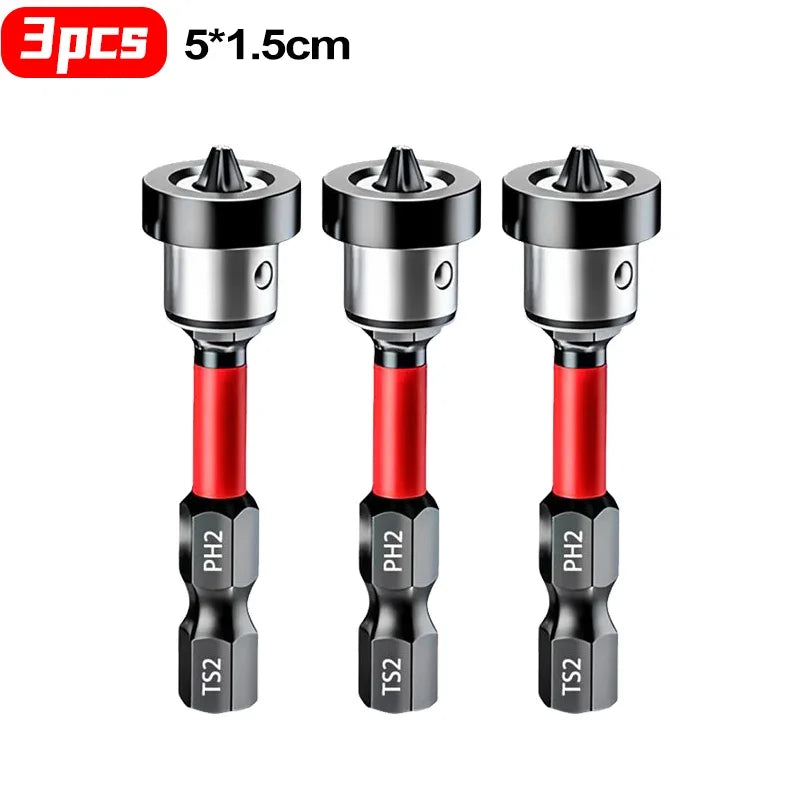 10/1x Magnetic Positioning Screwdriver Bits Hex Shank S2 Drywall Screw Bits for Batch Head Drilling Tools Gypsum Board Locating