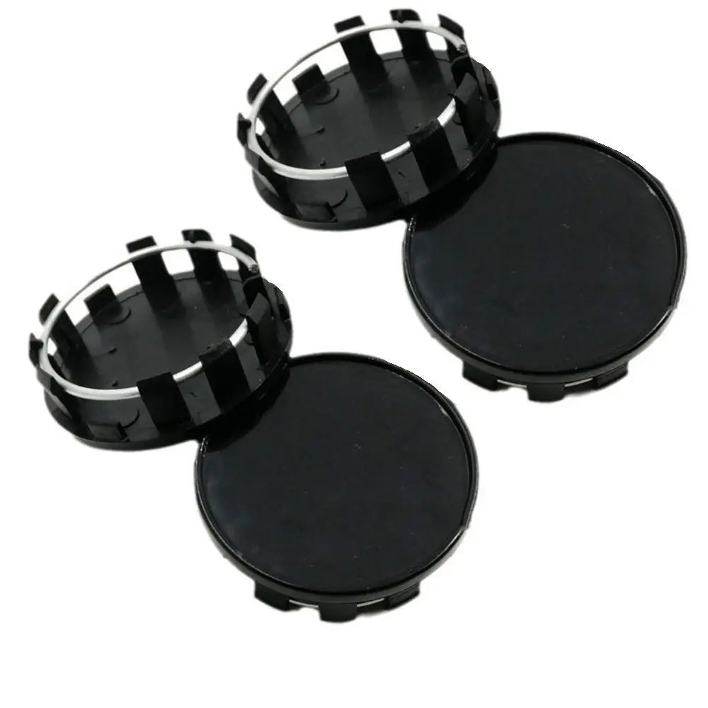4Pcs 54MM Wheel Center Caps - ABS Rim Hub Caps - Black/Silver