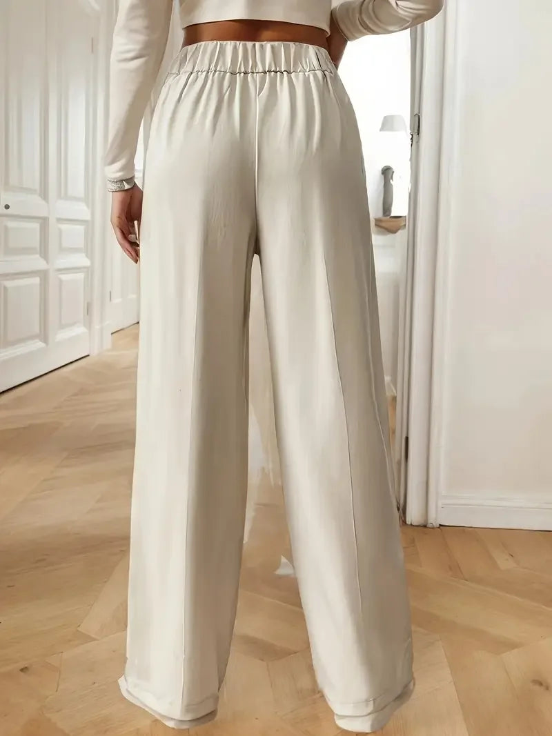 Women's high-waist wide leg pants - view 2