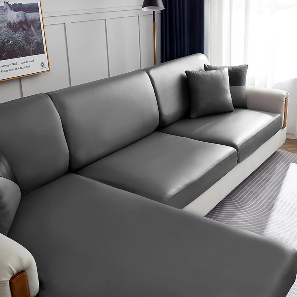 Waterproof PU Leather Sofa Seat Cushion Cover For Living Room Furniture Protector L Shape Corner Armchair Couch Slipcovers