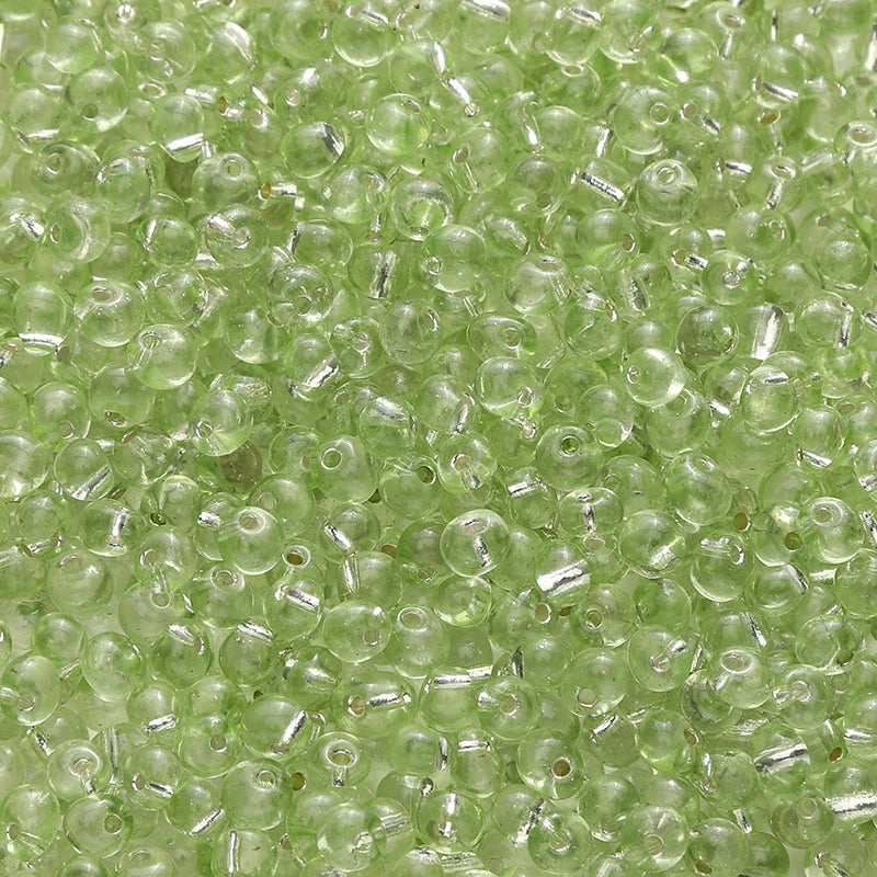 110pcs 4mm Silver Lined Seed Beads Water Drop Shape Czech Glass Beads For DIY Jewelry Making Crafts Charms Bracelets Accessories