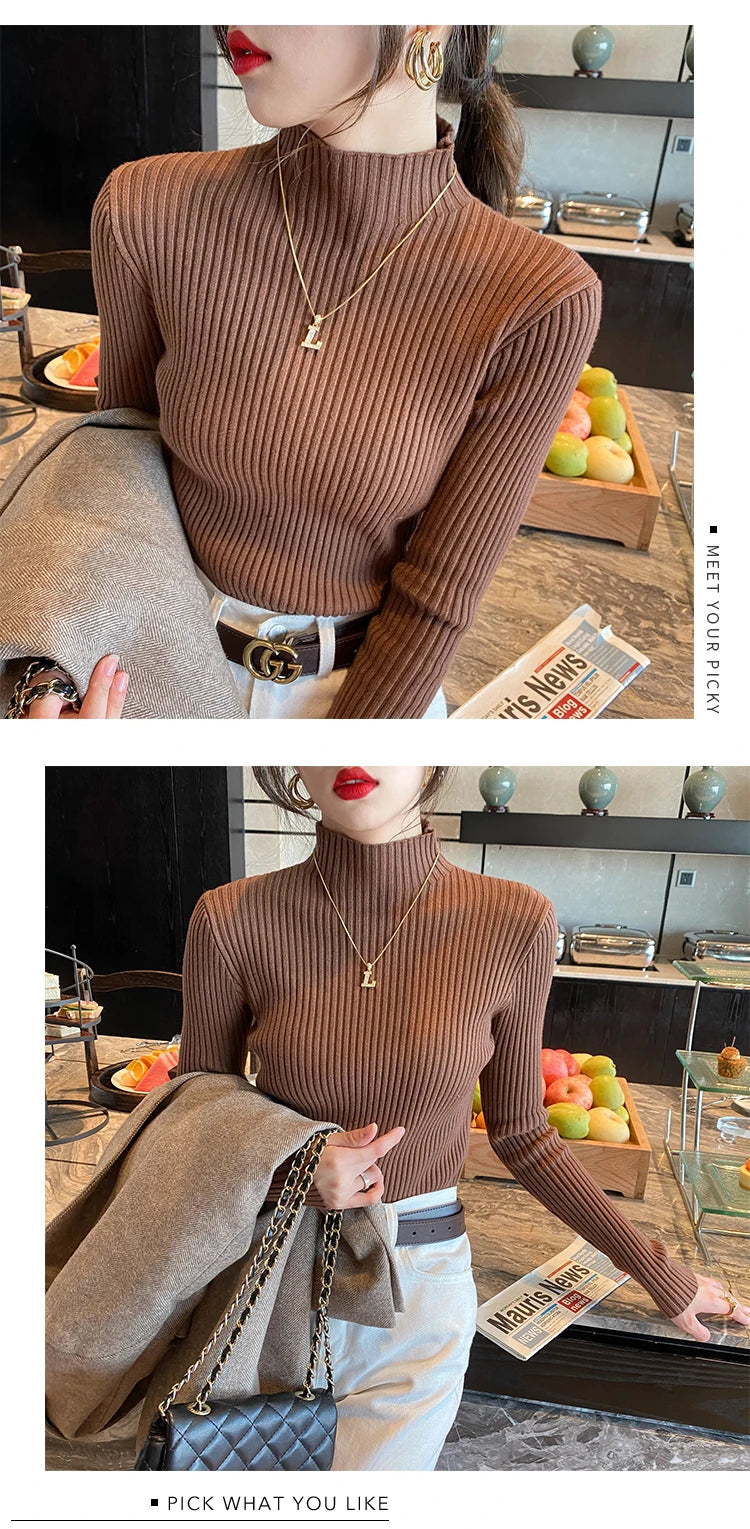 Women's slim mock neck sweater — view 11 of 20