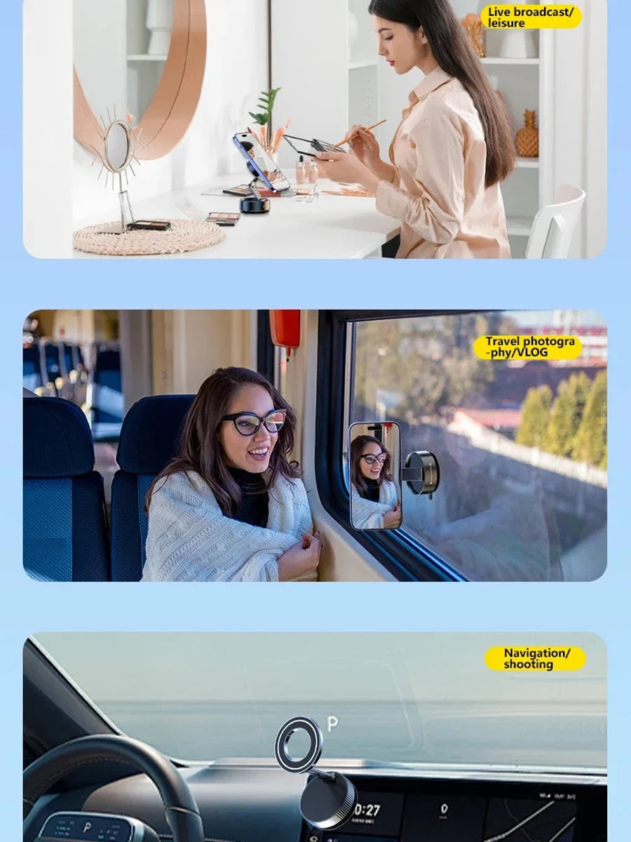 Car Mount Electric Vacuum Magnetic Holder Foldable Strong Suction Stand Cell Phone For iphone 12 13 14 15 16 17 Live Streaming