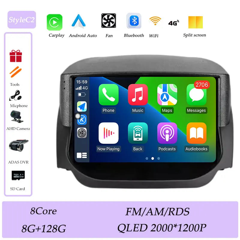 Android Car Stereo for Ford EcoSport (2014–2018) — Wireless CarPlay, GPS, WiFi, Bluetooth, Split Screen
