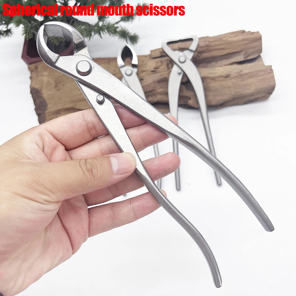 Three models of bonsai shears are available, including stainless steel thick branch shears, sharp horticultural shears, bonsai t