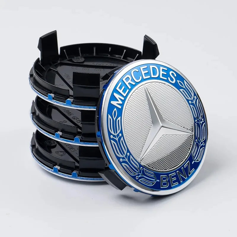 4 Pieces/Set Mercedes Benz AMG Wheel Center Hub Caps 75mm Diameter with Embossed Benz Emblem Tire Rim Covers for W203 W206 W220