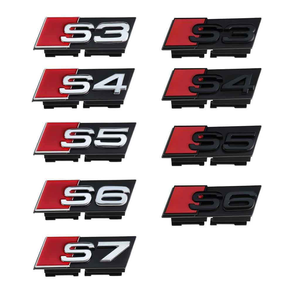 1pc ABS Car Styling Grill Front Hood Badge Grille Emblem Buckle Decoration For Audi S3 S4 S5 S6 S7 Logo Sticker Auto Accessories