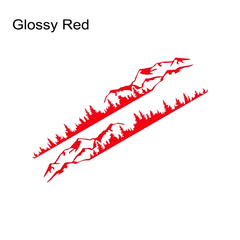 Forest Mountain Range Side Graphic Decal – Vinyl Film Compatible with Ford Bronco 2021 2022 2023