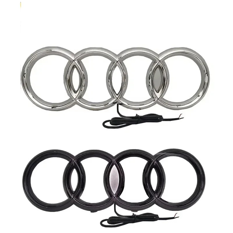for Audi 273/285mm Dynamic Car Front Grille Emblem Streamer Badge Light A7 A3 A4 A6 Q3 Q5 Q7 Q8 Logo Car sticker