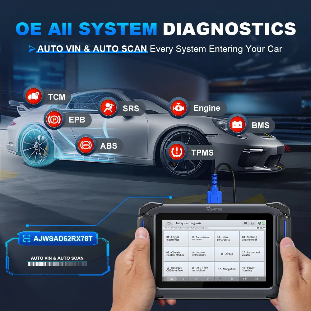 Lifetime Free Update VDIAGTOOL VD70Lite Automotive Scanner AII Systems Car Diagnostic 31 Reset FCA Bidirectional OBD2 Scanner