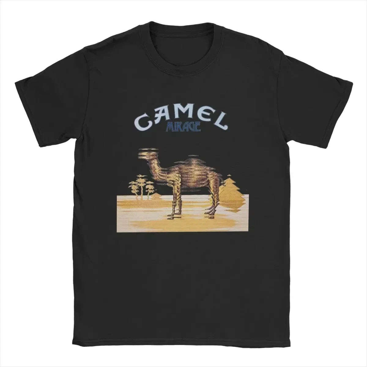 Retro Car Camel Cigarettes T-Shirt Vintage Cotton Tops Tees Short Sleeve Casual Streetwear Men Women Clothing Harajuku