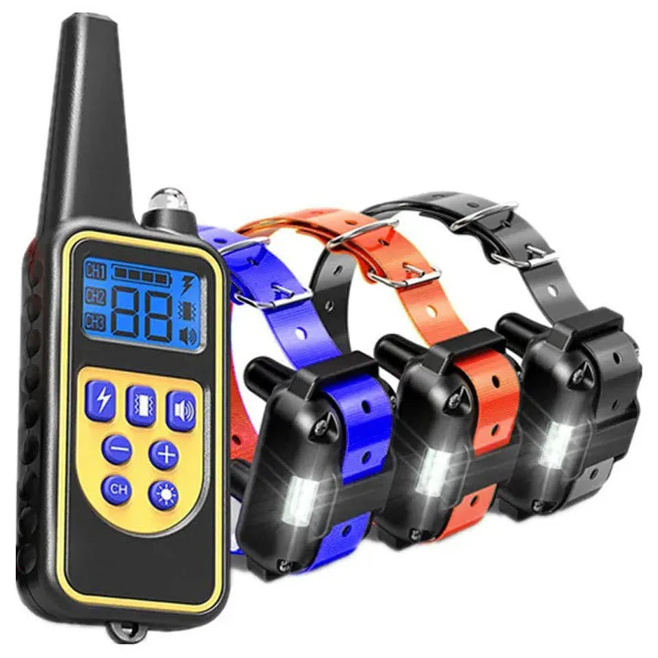 Electric Waterproof Dog Training Collar – Rechargeable Remote Anti-Bark Device | For 1, 2 or 3 Dogs