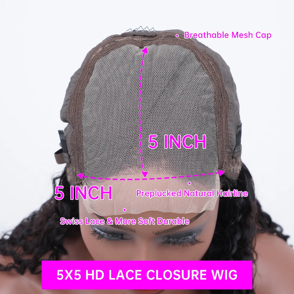 Deep Wave 13x4 / 13x6 HD Lace Front Human Hair Wig — Chocolate Brown (up to 40")