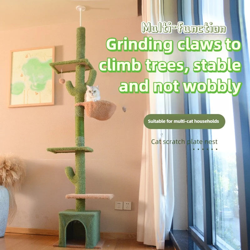 Winter Cactus cat tree, cat climbing frame, cat climbing pole, cat jumping platform, cat tower, pet toys, pet climbing frame