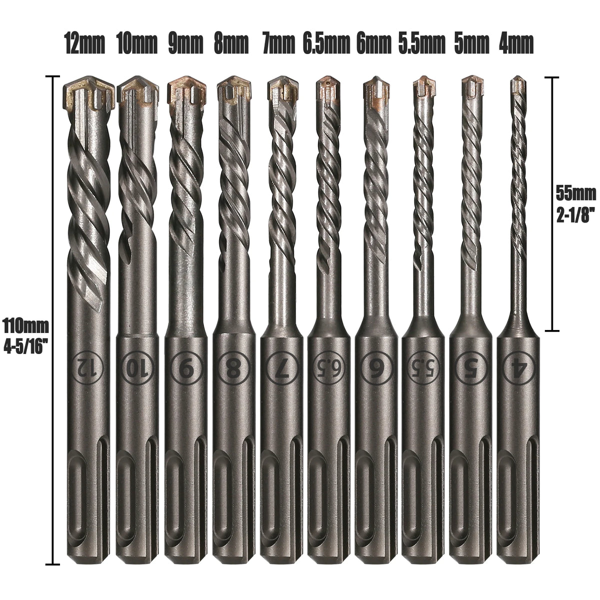 SDS Plus Cross Hammer Drill Bit 110-500mm, 4-Blade Concrete