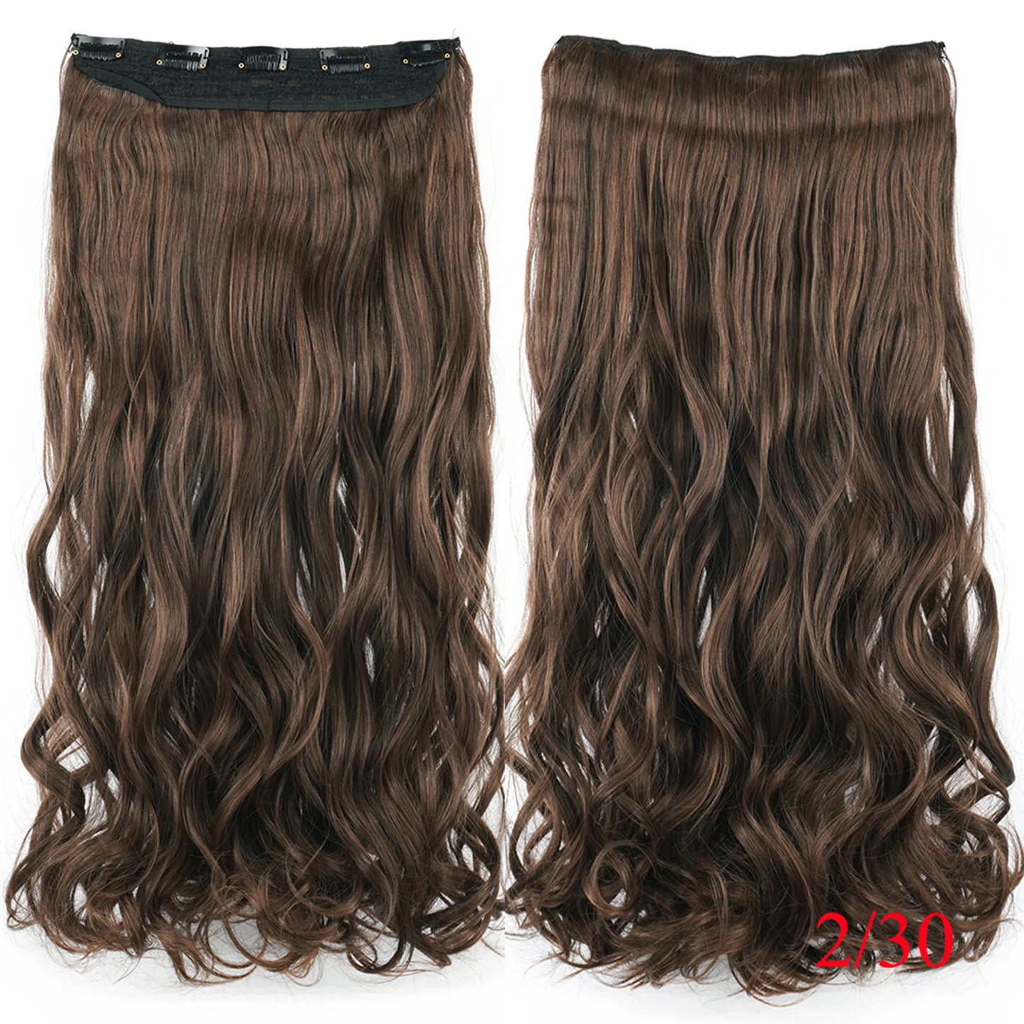 Soowee 24'' 28'' Synthetic Hair Charms Clip In Hair Extensions Dirty Blonde Fake Brown Curly Hair Pieces for Women
