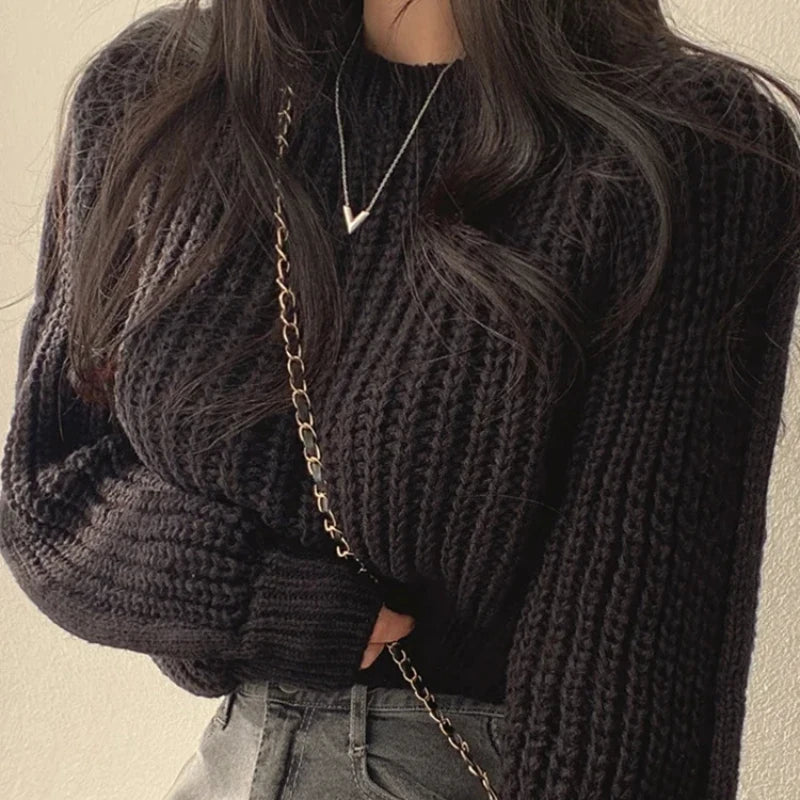 Women's Lantern Sleeve Loose Knit Sweater