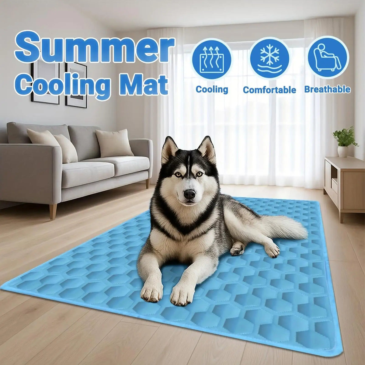 Extra Large Dog Cooling Mat - Summer Ice Pad Blanket – photo 2