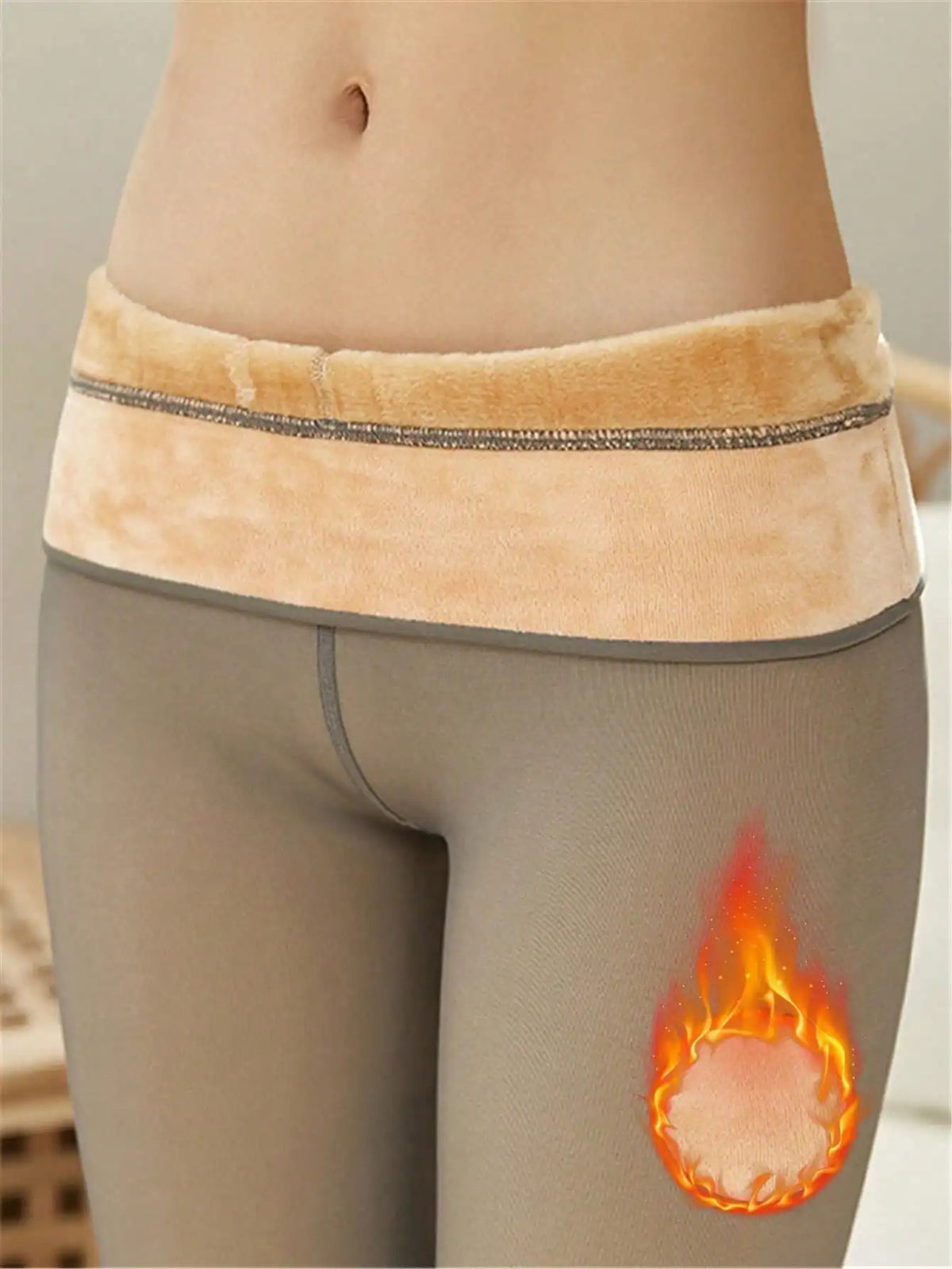 Plus Size Fleece Lined Tights - Translucent High Waist Winter Pantyhose - photo 9
