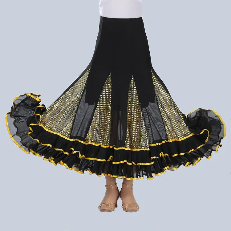 Women's sequin big swing long ballroom dress