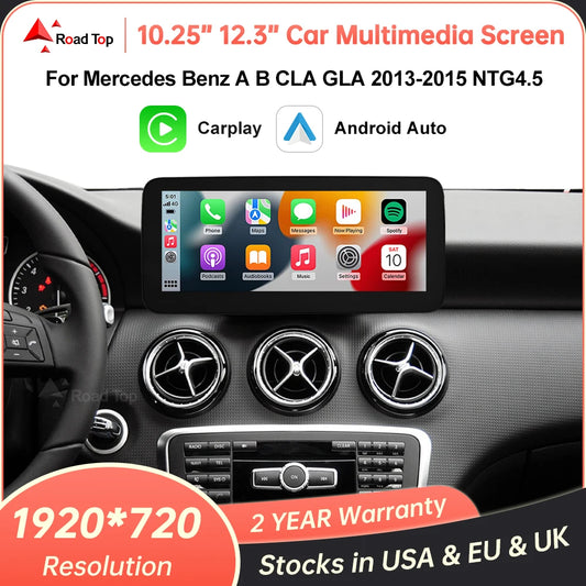 Wireless CarPlay & Android Auto Display Screen, Compatible with Mercedes-Benz A B CLA GLA W176 W246
