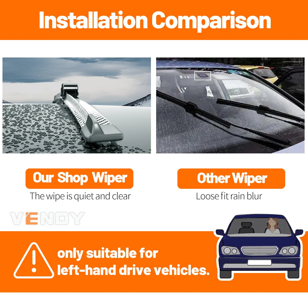 Front Windshield Wiper Blades for Ford F-150 2009–2020 (2-Pack)