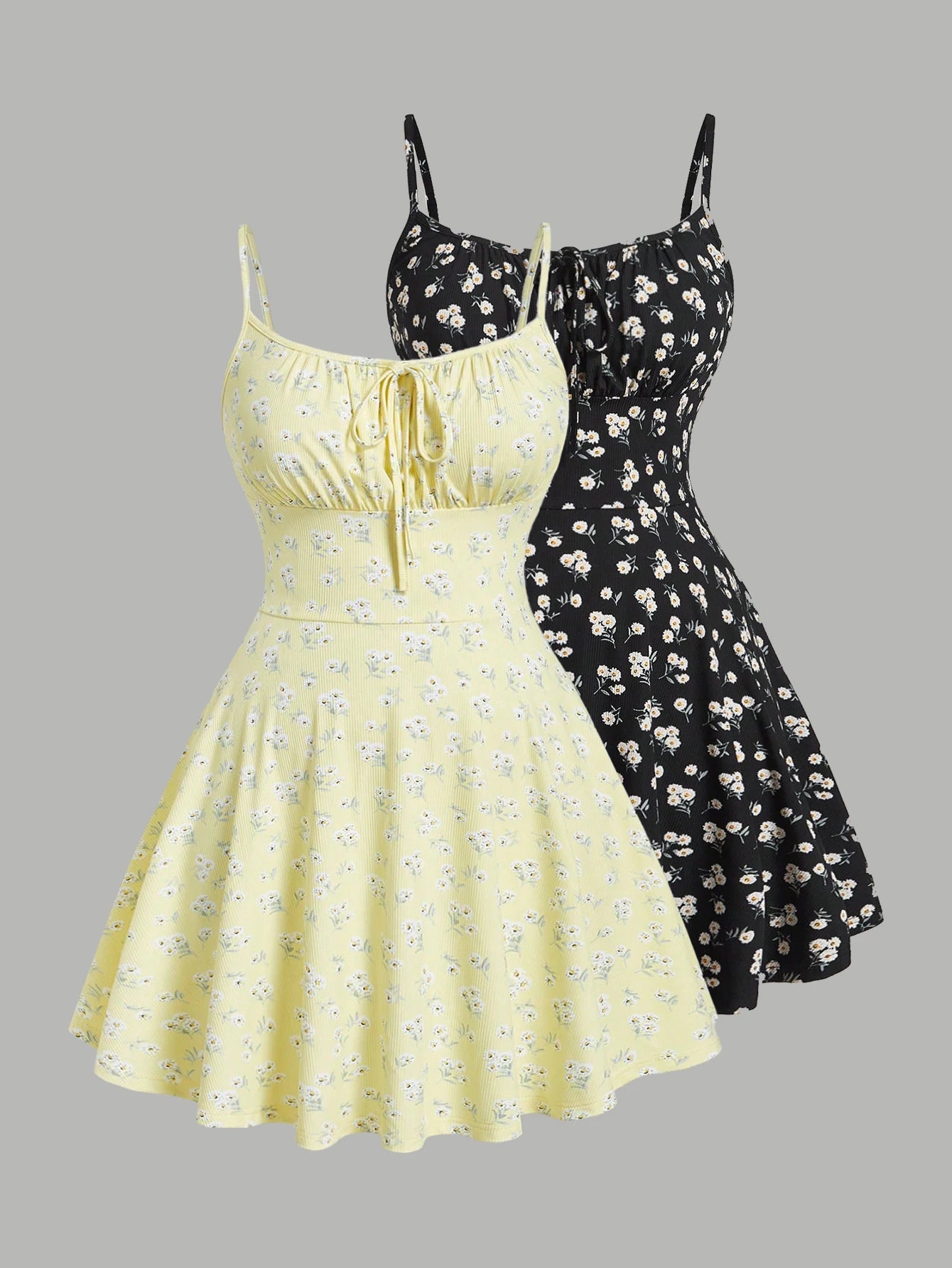 Women's Floral Print Spaghetti Strap Camisole Mini Dress – Slim A-Line Summer Dress | XS–L