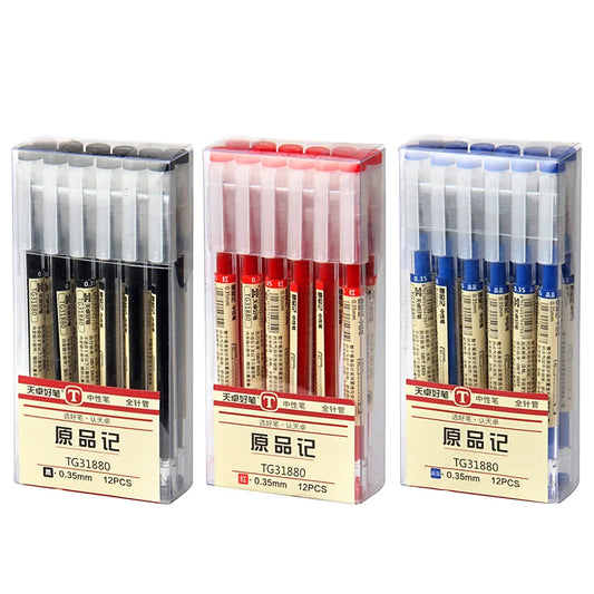 Japan Fine Point 0.35mm Gel Pens, Black Blue Red