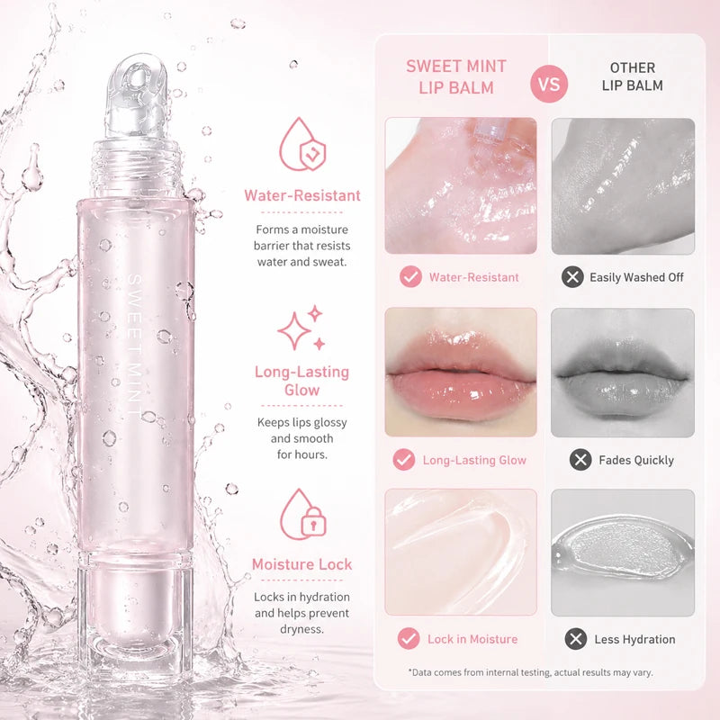 Clear Hydrating Lip Balm Transparent Lip Gloss Non-Sticky Moisturizing Lip Care for Dry Chapped Lips Women Daily Use