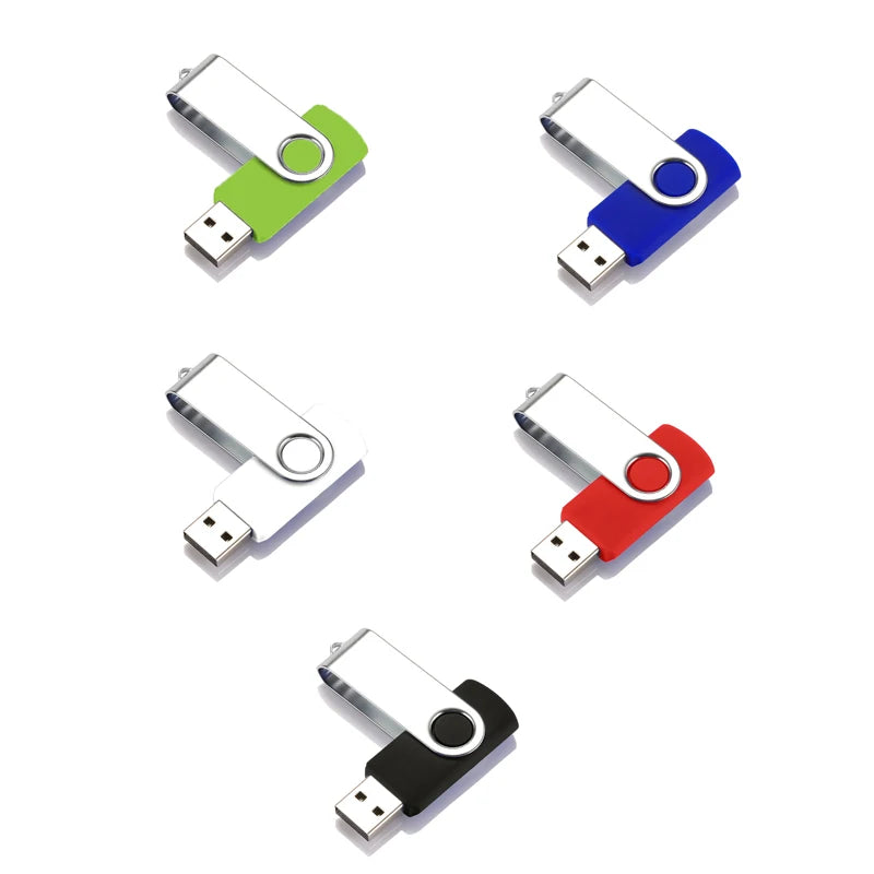 USB 2.0 Flash Drive 10-Pack — Bulk Color Memory Sticks 1GB to 128GB
