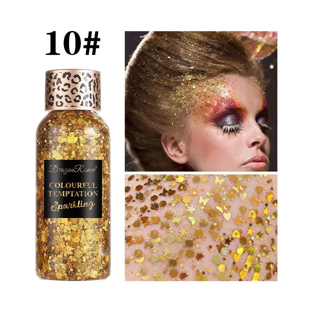 Eye Glitter Nail Hair Body Face Gel Art Waterproof High Gloss Glitter Body Multifunctional Makeup Decoration Party Festival
