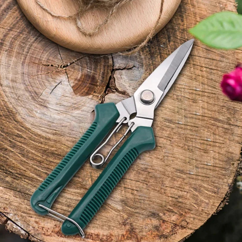 Garden Pruning Shears – Straight-Head Non-Slip Stainless Steel Bonsai & Household Scissors