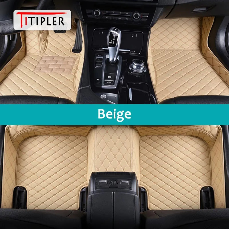 Custom-Fit Leather Car Floor Mats for Ford F-150 2009–2023 (Full Set)