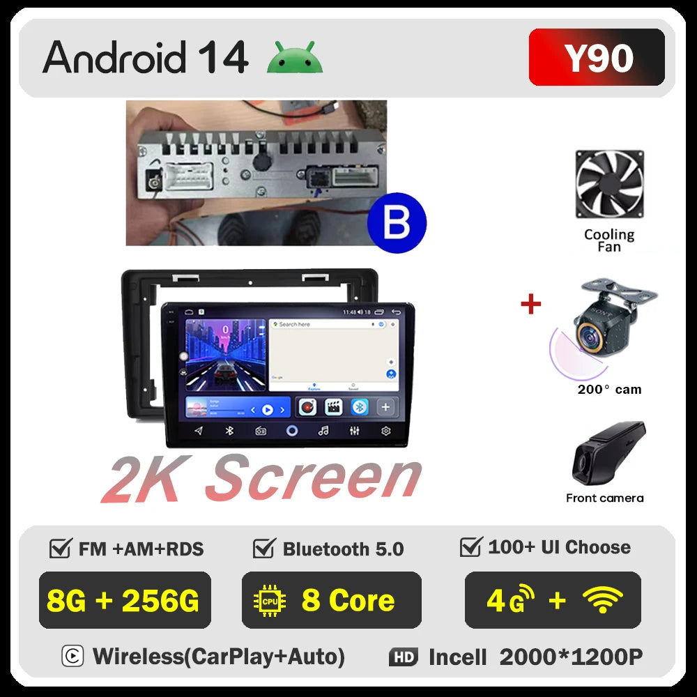 Car Stereo with Apple CarPlay & Android Auto, Compatible with Renault Trafic 2, Opel Vivaro A & Nissan Primastar