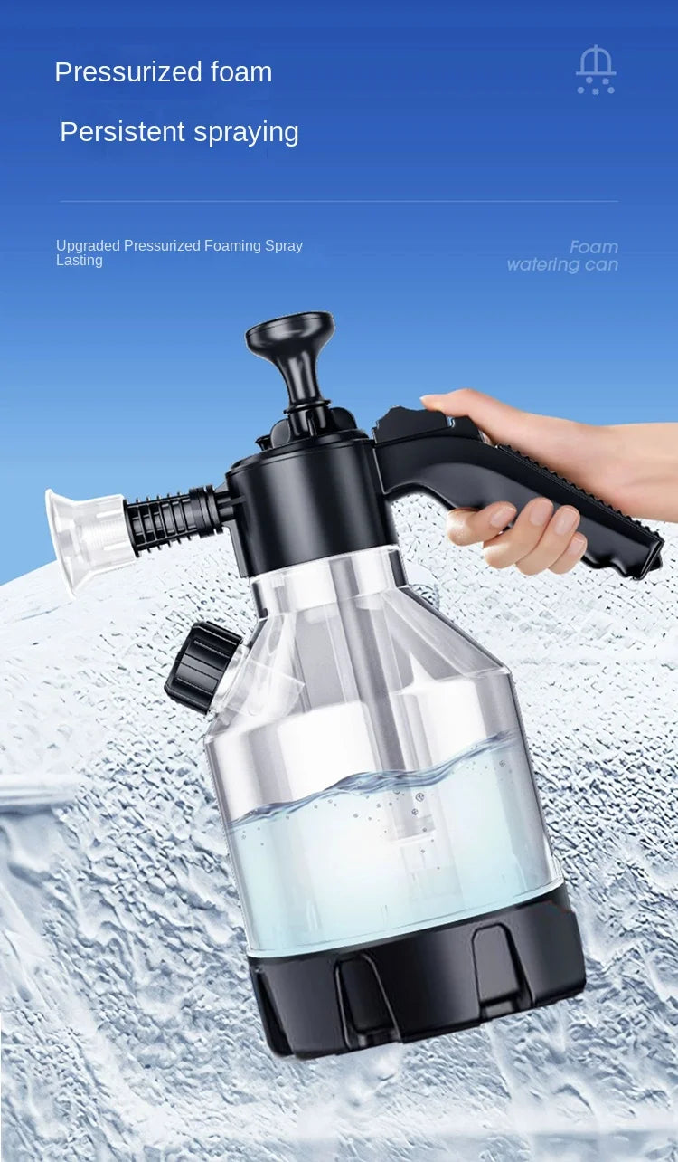 2.5L Hand Pump Foam Sprayer with 3 Types of Nozzle Hand Pneumatic Foam Cannon Snow Foam Car Wash Spray Bottle Car Window Cleanin