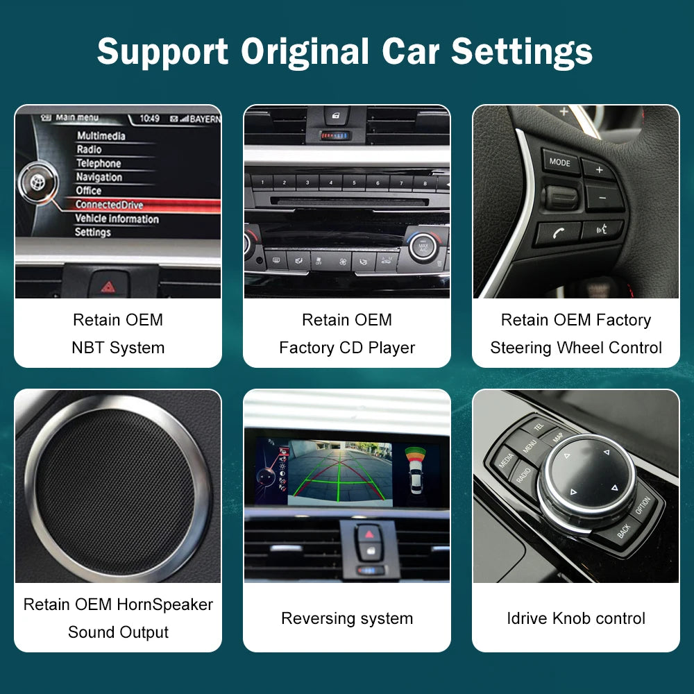 10.25'12.3' Wireless CarPlay Android Auto Multimedia Display Screen For BMW 1 2 3 4 Series F20 F21 F22 F30 F31 F32 F33
